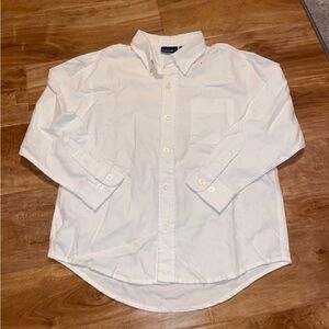 Cherokee Boys White Long Sleeve Button Up Dress Shirt 100% Cotton Size 6/7